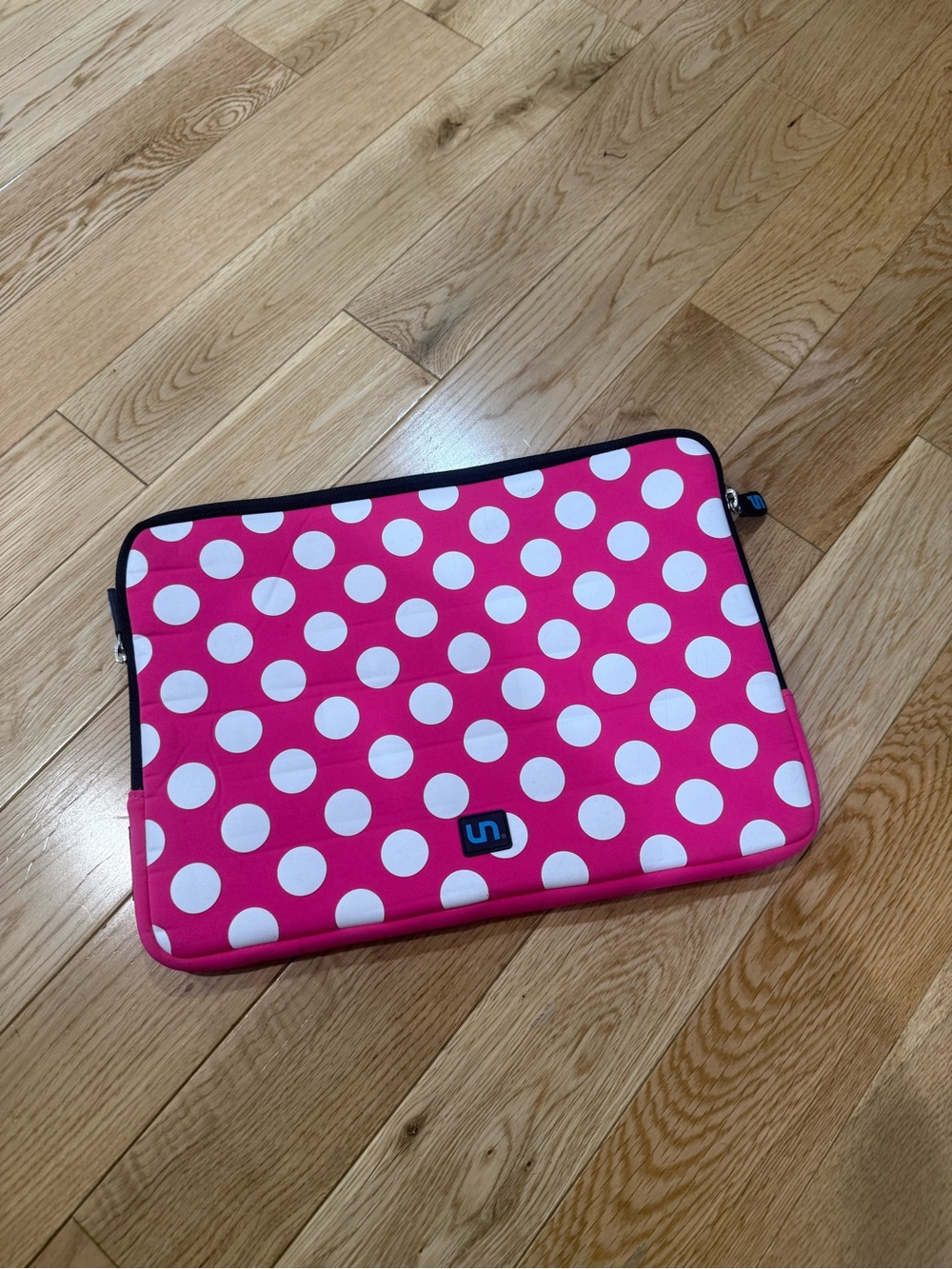 Pink Polka Dot Neoprene Computer Sleeve
